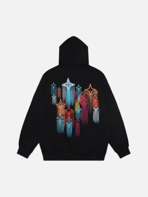 Graffiti Star Print Hooded Sweatshirt