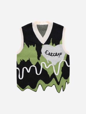 American Style Graffiti Love V-neck Sweater Undershirt